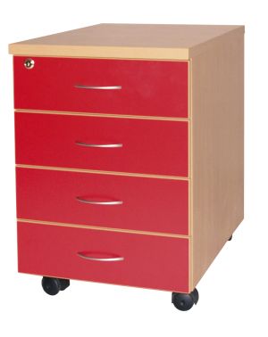 KONTEJNER s barevnými čely zásuvek